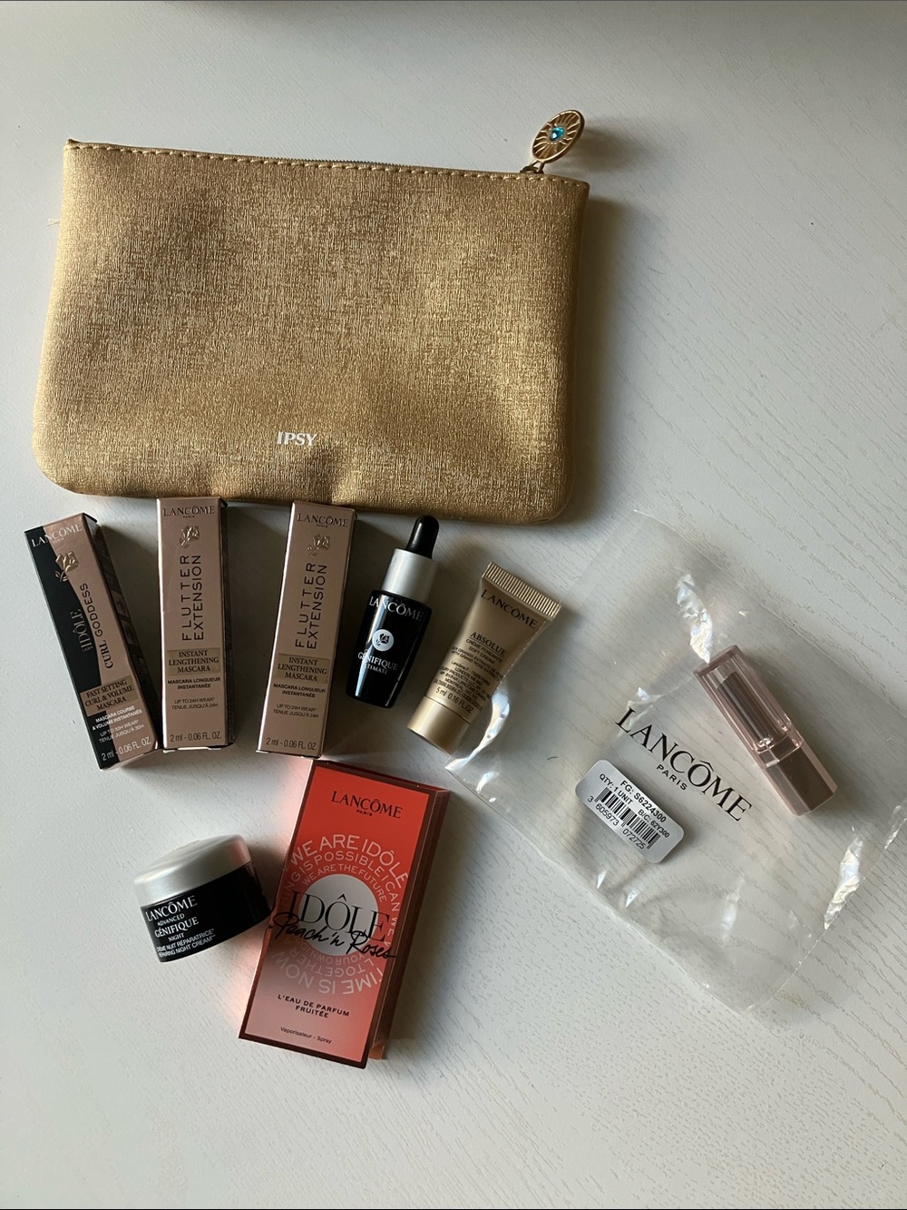 Lancôme 8 Piece Travel Set + Ipsy Cosmetic Bag (New In Package)